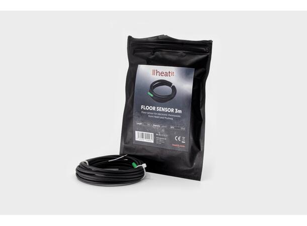 Gulvføler  Ø3mm  NTC 10kO  3m Føler til elektronisk termostat