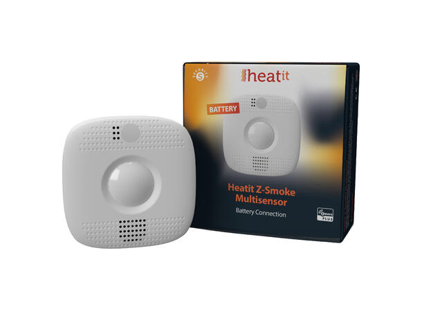 Heatit Z-Smoke Multisensor Battery Batteridrevet røykvarsler m/4 funk.