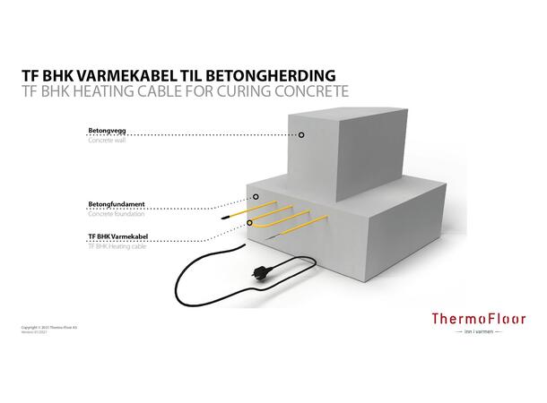 TF BHK  40W/m  3,3m  130W Varmekabel for herding av betong  40W