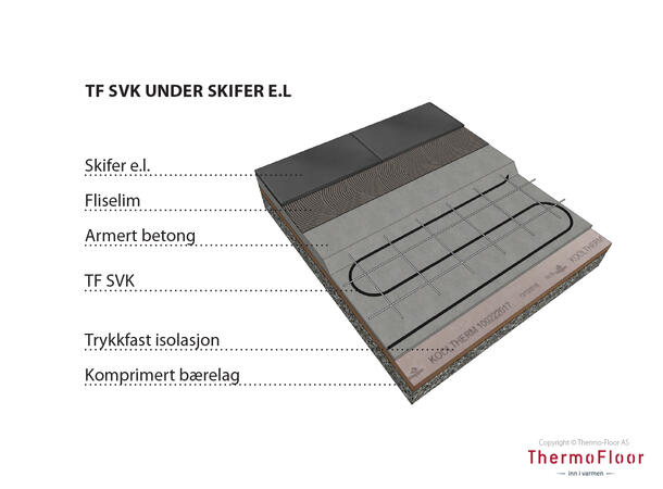 TF SVK 17  600W/35m  17W/m Varmekabel i ferdige elementer  17W/m