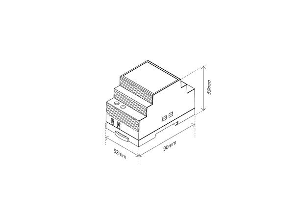 Heatit DIN Transformer 24V Trafo 230VAC til 24VDC 2.5A/60W
