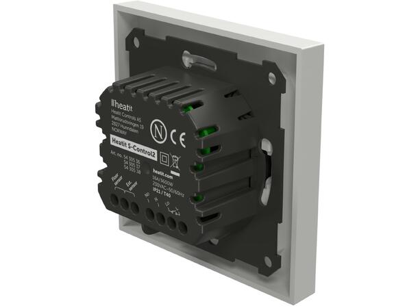 Heatit S-Control2  Hvit 9003 Termostat  3600W  16A  Hvit RAL 9003