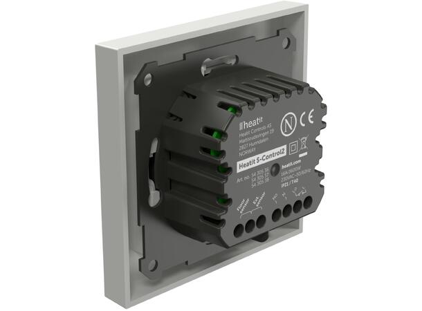 Heatit S-Control2  Hvit 9003 Termostat  3600W  16A  Hvit RAL 9003