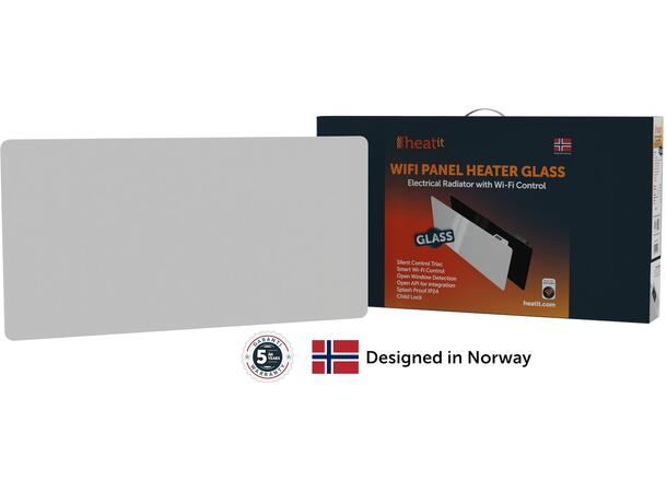 Heatit WiFi Glass 400W Hvit Panelovn med Wi-Fi  Glass   460x350mm
