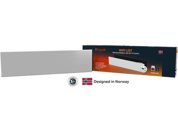 Heatit WiFi List 1000W  Hvit Varmelist med Wi-Fi - Stål   970x255mm