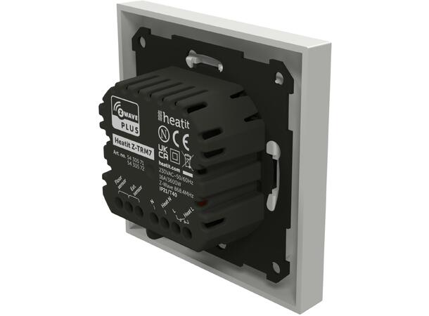 Heatit Z-TRM7  Hvit RAL 9003 Z-Wave termostat  3600W  16A  868,4MHz