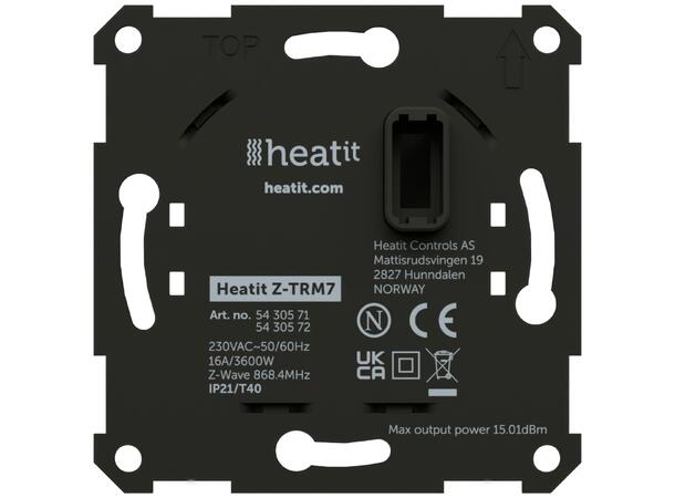 Heatit Z-TRM7  Hvit RAL 9003 Z-Wave termostat  3600W  16A  868,4MHz
