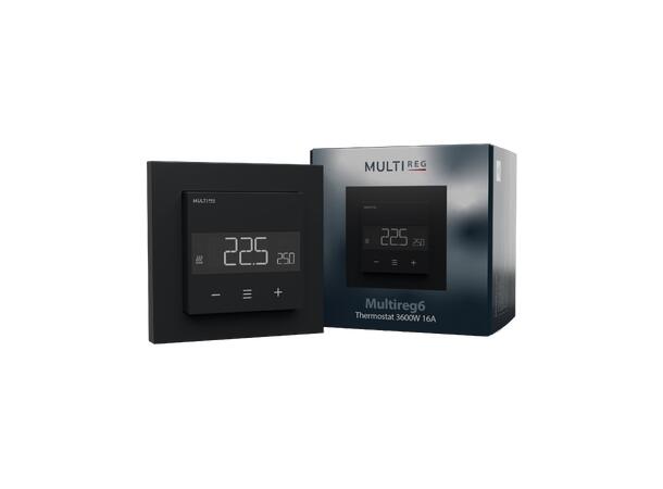 Multireg6 Black matt Termostat  3600W  16A