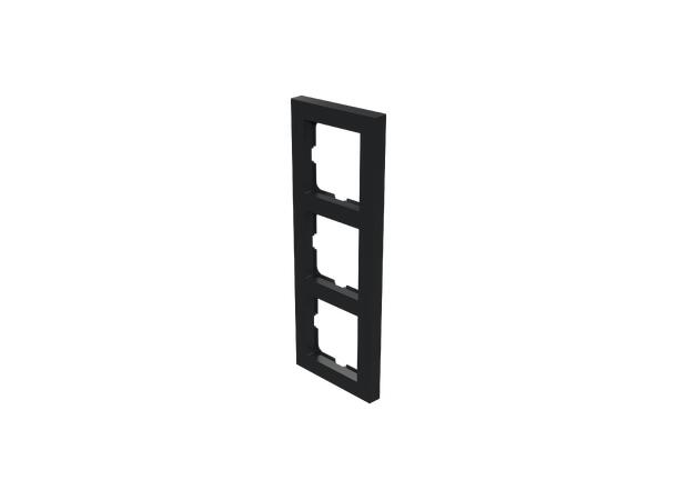 Heatit HC3 Trippel ramme Sort Ramme for Heatit termostater og dimmere