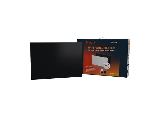 Heatit WiFi Panel 800W  Black Panelovn med Wi-Fi  Stål