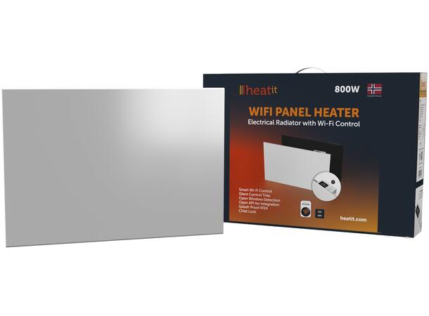 Heatit WiFi Panel 800W  White Panelovn med Wi-Fi  Stål