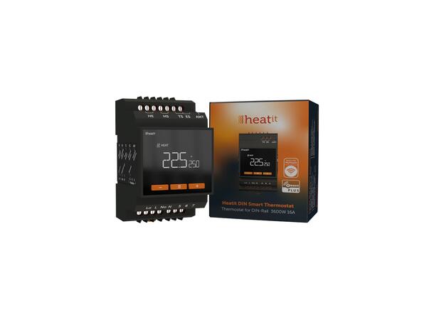 Heatit DIN Smart Thermostat Termostat for DIN-skinne  3600W/16A