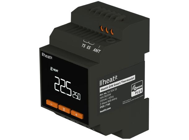 Heatit DIN Smart Thermostat Termostat for DIN-skinne  3600W/16A
