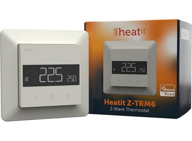 Heatit Z-TRM6 White  RAL9010 Z-Wave termostat  3600W  16A  868,4 MHz