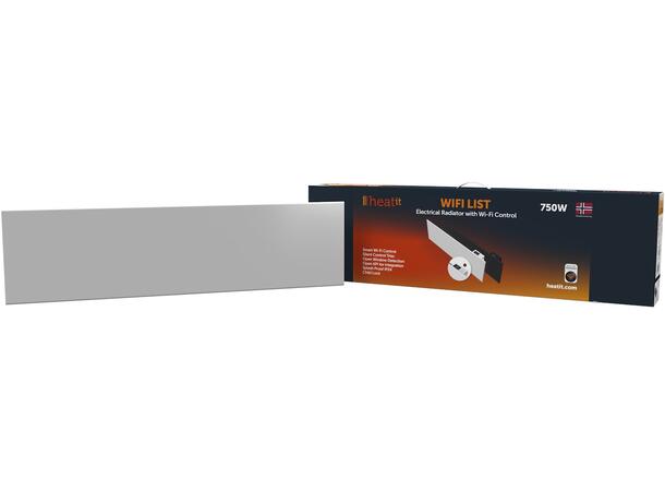 Heatit WiFi List  750W  Hvit Varmelist med Wi-Fi styring - Stål