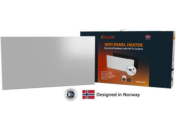 Heatit WiFi Panel 1500W  White Panelovn med Wi-Fi  Stål