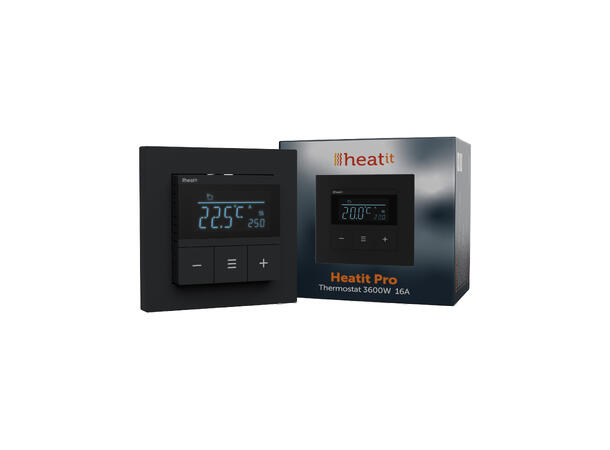 Heatit Pro  Black Matt Termostat  3600W  16A