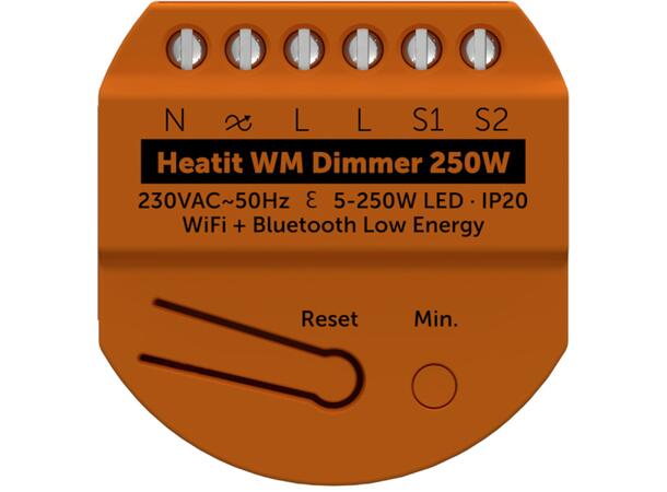 Heatit WM Dimmer 250W Wi-Fi/BLE Dimmer for skjult montering