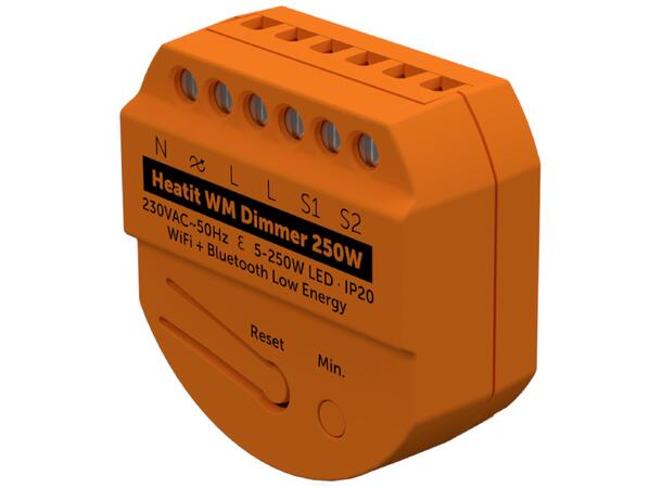 Heatit WM Dimmer 250W Wi-Fi/BLE Dimmer for skjult montering