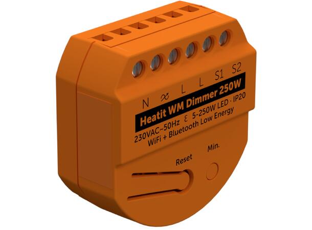 Heatit WM Dimmer 250W Wi-Fi/BLE Dimmer for skjult montering