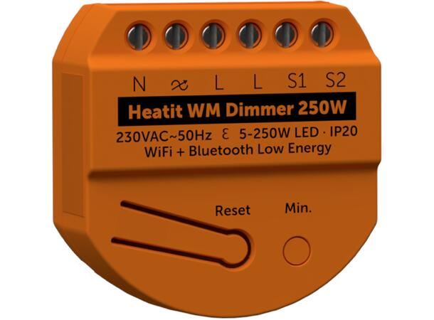 Heatit WM Dimmer 250W Wi-Fi/BLE Dimmer for skjult montering