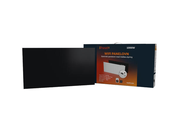 Heatit WiFi Panel 1000W  Black Panelovn med Wi-Fi  Stål