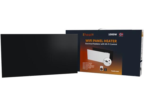 Heatit WiFi Panel 1000W  Black Panelovn med Wi-Fi  Stål