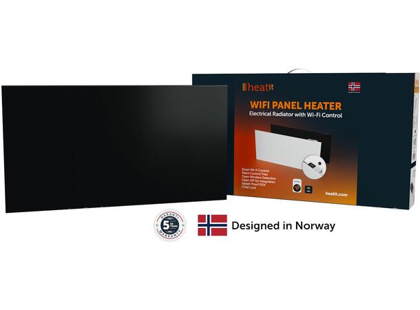 Heatit WiFi Panel 1000W  Black Panelovn med Wi-Fi  Stål   800x425mm