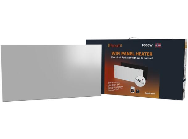 Heatit WiFi Panel 1000W  White Panelovn med Wi-Fi  Stål