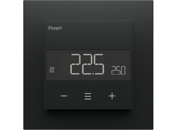 Heatit Z-TRM6 Black matt Z-Wave termostat  3600W  16A  868,4 MHz