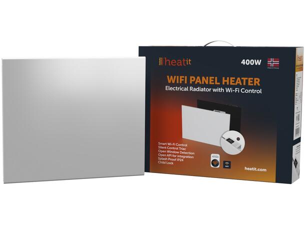 Heatit WiFi Panel 400W  White Panelovn med Wi-Fi  Stål