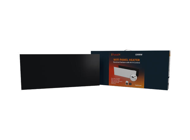 Heatit WiFi Panel  1500W  Sort Panelovn med Wi-Fi  Stål