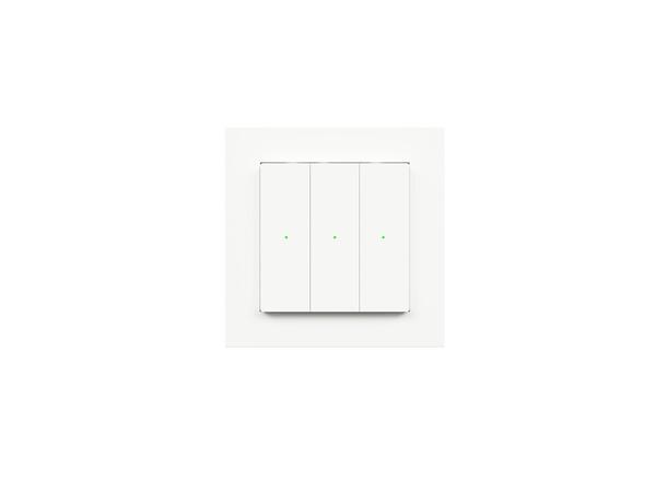 Heatit Z-Push Wall Controller RAL 9003 G Batteridrevet veggbryter Z-Wave