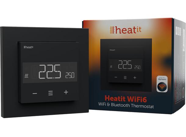 Heatit WiFi6  Sort matt Wi-Fi termostat 3600W  16A