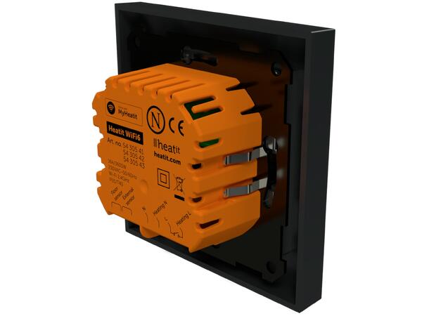 Heatit WiFi6  Sort matt Wi-Fi termostat 3600W  16A