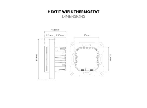Heatit WiFi6  Sort matt Wi-Fi termostat 3600W  16A