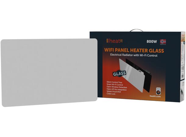 Heatit WiFi Glass 800W Hvit Panelovn med Wi-Fi  Glass