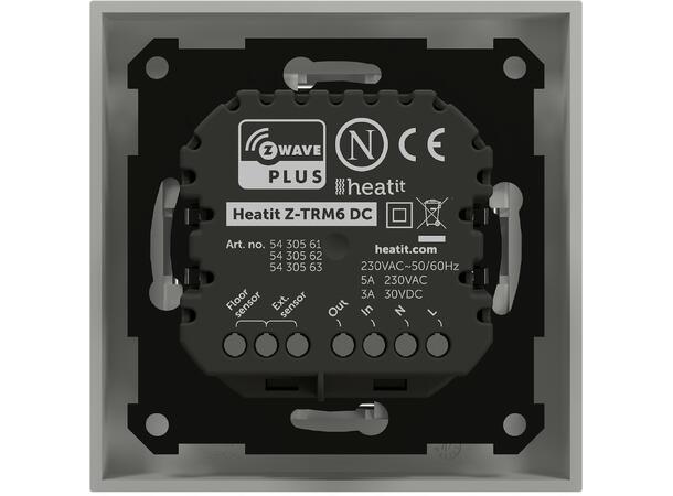 Heatit Z-TRM6 DC  Hvit 9003 Z-Wave termostat  3A (potensialfri)