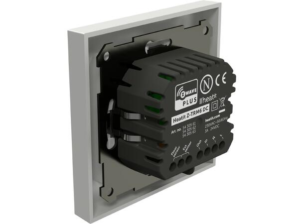 Heatit Z-TRM6 DC  Hvit 9003 Z-Wave termostat  3A (potensialfri)