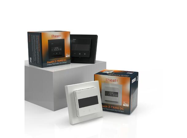 Heatit Z-TRM6 DC  Hvit 9003 Z-Wave termostat  3A (potensialfri)