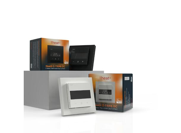 Heatit Z-TRM6 DC  Hvit 9003 Z-Wave termostat  3A (potensialfri)