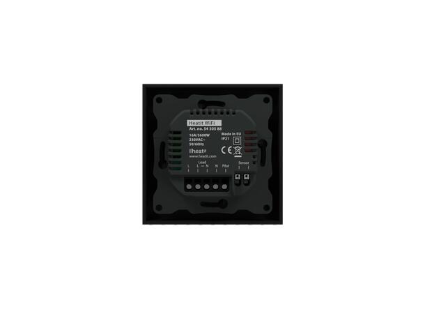 Heatit WiFi Black matt WiFi termostat  3600W