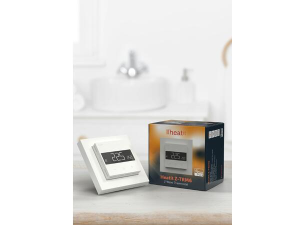 Heatit Z-TRM6 White  RAL 9003 Z-Wave termostat  3600W  16A  868,4 MHz