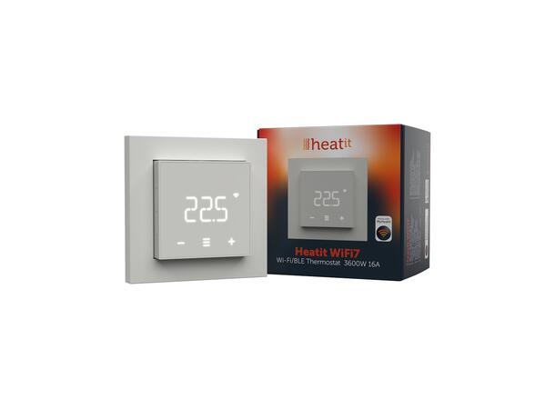 Heatit WiFi7  Hvit RAL 9003 Wi-Fi/BLE termostat  3600W  16A