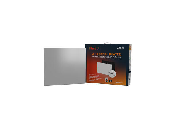 Heatit WiFi Panel 600W  White Panelovn med Wi-Fi  Stål