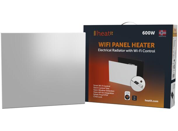Heatit WiFi Panel 600W  White Panelovn med Wi-Fi  Stål