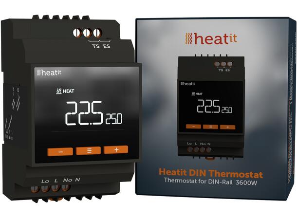 Heatit DIN Thermostat Termostat for DIN-skinne  3600W/16A