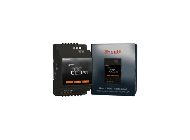 Heatit DIN Thermostat Termostat for DIN-skinne  3600W/16A