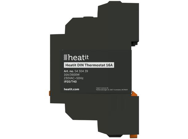Heatit DIN Thermostat Termostat for DIN-skinne  3600W/16A
