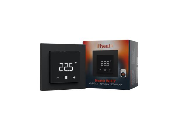 Heatit WiFi7  Sort Matt Wi-Fi/BLE termostat  3600W  16A